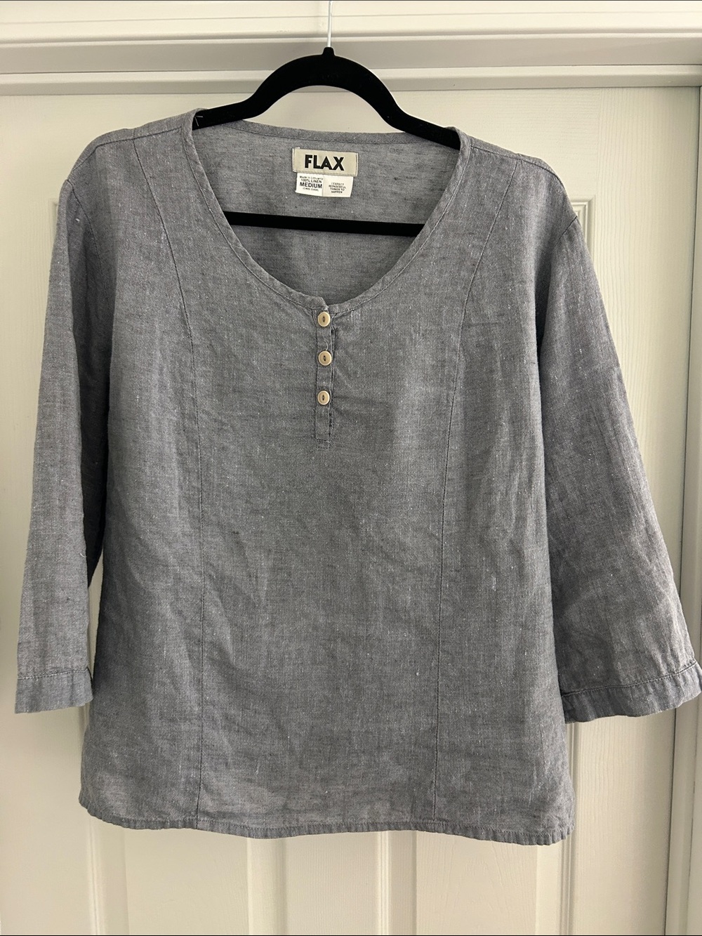 FLAX Linen Pullover Top Size M